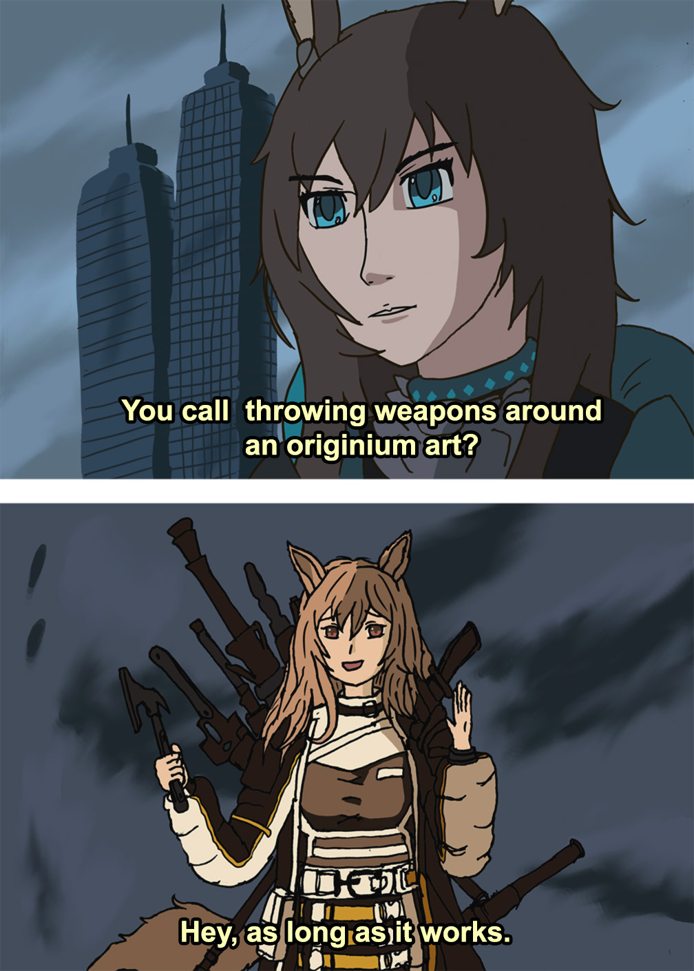 Amiya and Ceobe in Hokuto no Ken scene's reference