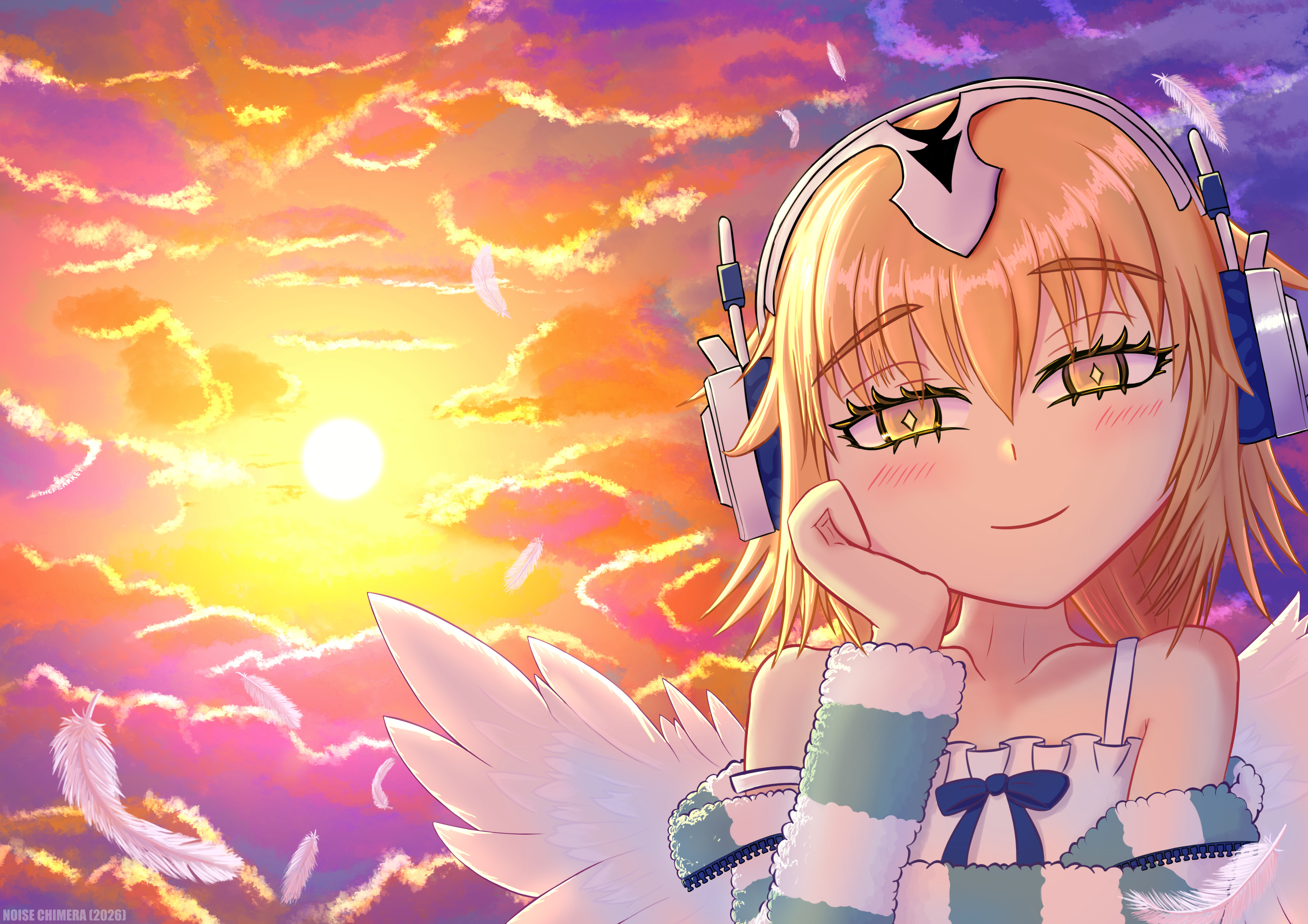 Metatron Jeanne in a sunset sky