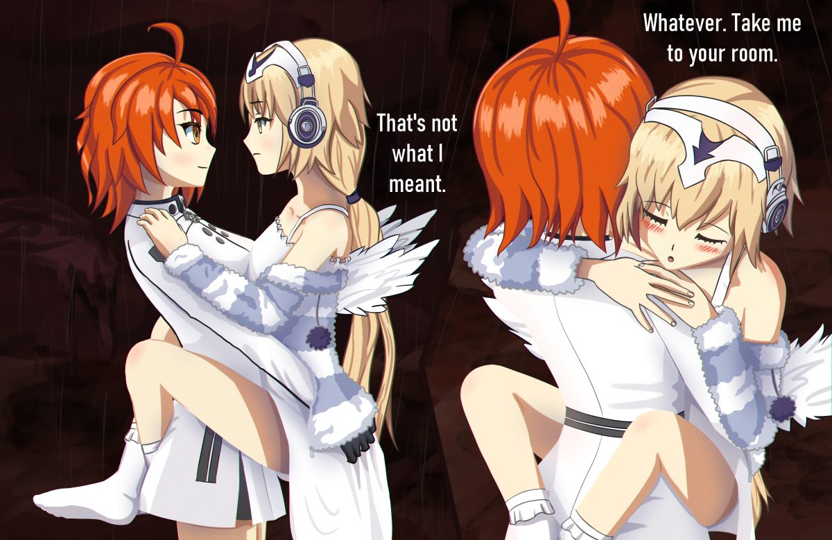 Gudako carrying Metatron
